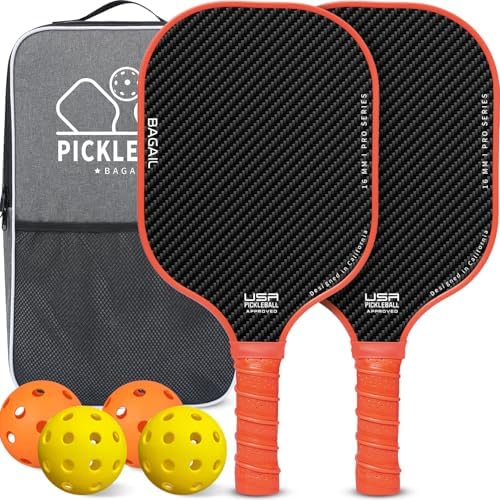 Pickleball Paddles USAPA Approved Lightweight with 4 Balls Traction and Stability California Designed Recycled Material