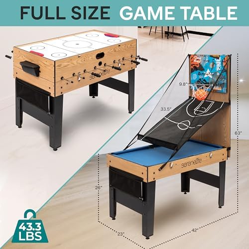 SereneLife 4 in 1 Multi Game Table, Portable Sports Arcade Games, All Ages, Indoor/Outdoor