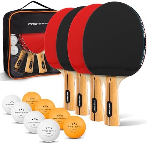 Professional Quality Ping Pong Paddle Set - High-Performance, Premium Rackets | 3-Star Balls | Compact Storage Case | In