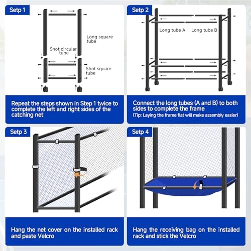 Standing Table Tennis Ball Catch Net, Durable Ball Collector for Training Practice, Portable with Wheels