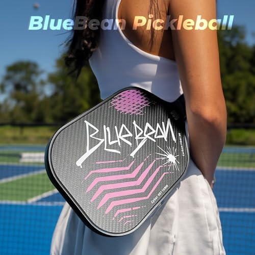 Professional Carbon Fiber Pickleball Paddle - USAPA Approved for Higher Spin & Grit, BlueBean | USAPA Approved Carbon F
