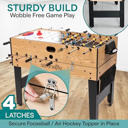 SereneLife 4 in 1 Multi Game Table, Portable Sports Arcade Games, All Ages, Indoor/Outdoor