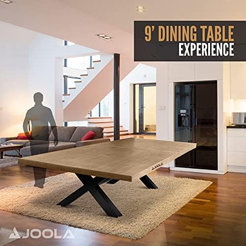 JOOLA Multi Use Outdoor Table Tennis Table - Concrete Wood Look - Indoor Outdoor - Conference Table Dining Table Include