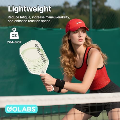 GOLABS PB1 Pickleball Paddles Set of 2 Durable Fiberglass Surface USAPA Approved 8oz Lightweight Comfort Anti-Slip Elong