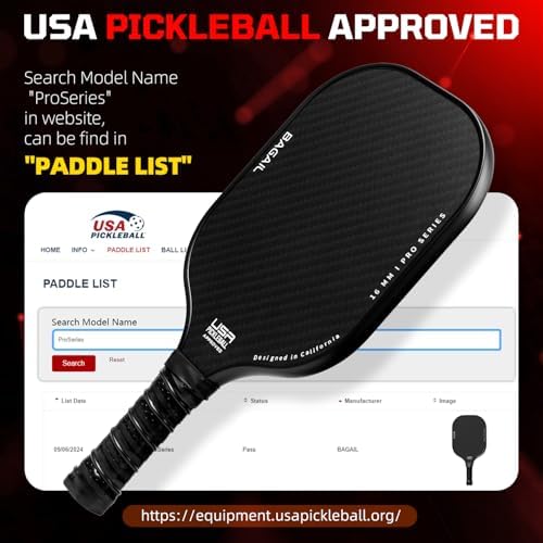 Pickleball Paddles USAPA Approved Lightweight with 4 Balls Traction and Stability California Designed Recycled Material