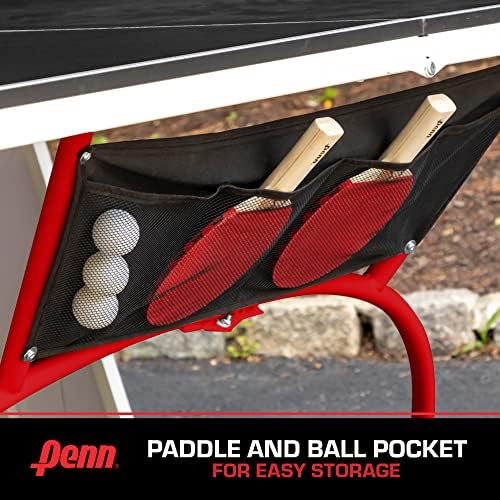 Penn Full Size Table Tennis Table - Easy Setup - Play Anywhere - Compact Storage - 2 Paddles and 2 Balls