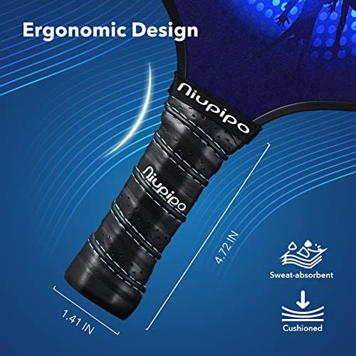 USAPA Approved Graphite Carbon Fiber Pickleball Paddles Set of 4 for Men Women, Polypropylene Honeycomb Core, Cushion |7