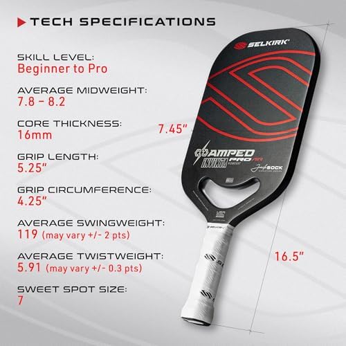 Selkirk Sport Amped Pickleball Paddles | Assembled in The USA | Unrivaled Precision & Control Selkirk Sport Amped Pro