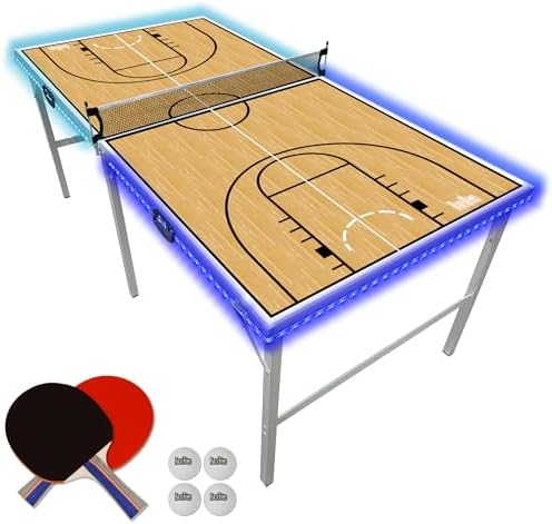 PartyLife 6 ft x 3 ft Ping Pong Table Tennis Table | Mid-Size Portable Folding Indoor Outdoor | Kids & Adults | Game Roo
