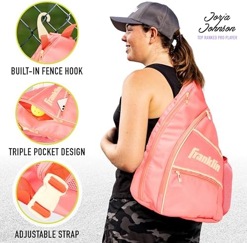 Franklin Sports Pickleball Bags - Sling Bag Backpack for Gear + Equipment - Perfect for Men + Women - Holds Paddles, Bal