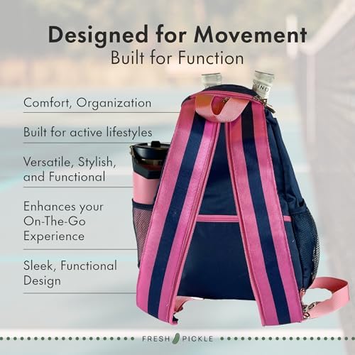 Teddi Pickleball Backpack Grn/wh - Large Capacity Bags for Women - Durable 1000D Nylon, Stylish Paddle Bag - Multipurpos