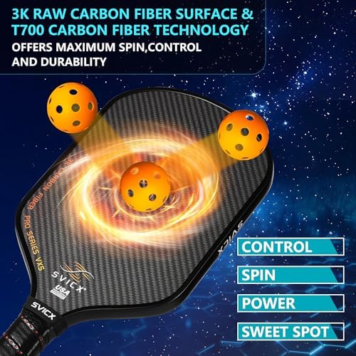 Pickleball Paddles Set of 2, Professional Carbon Fiber, Superior Control and Strong Power, USAPA Approved Pickleball Pad