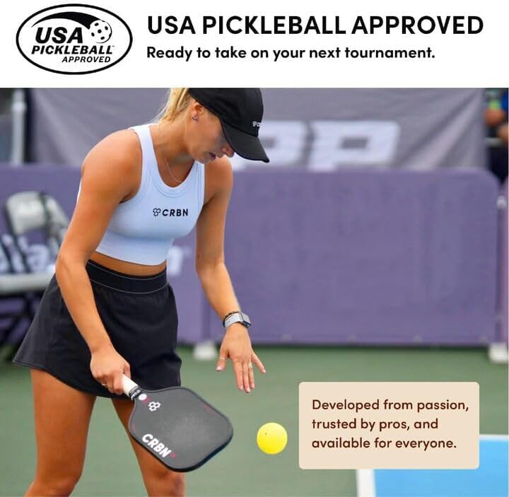 CRBN Pickleball X Series Power Paddle - Carbon Fiber Pickaxe for Enhanced Performance