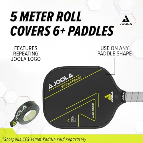 JOOLA Pickleball Paddle Edge Tape | Protects Edge Guard, Fits Any Brand & Size, 5 Meter Roll | Perfect for Enthusiasts &