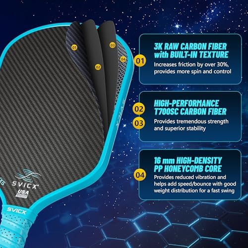 Pickleball Paddles Set of 2, Professional Carbon Fiber, Superior Control and Strong Power, USAPA Approved Pickleball Pad