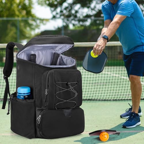 Pickleball Paddle Bag Backpack for 4 Rackets with Fence Hook - Bag Only