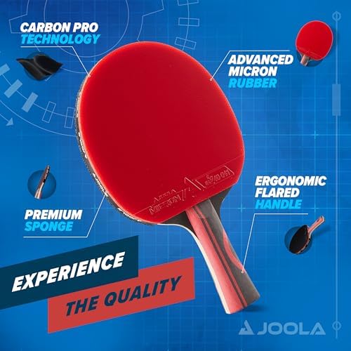 JOOLA Infinity Edge Tournament Ping Pong Paddle Carbon Pro Black Rubber Advanced Training Speed