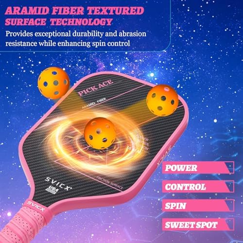 Pickleball Paddles Set of 2, Professional Carbon Fiber, Superior Control and Strong Power, USAPA Approved Pickleball Pad