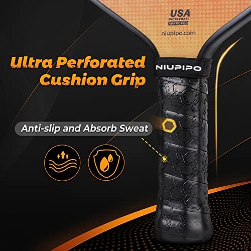 USAPA Approved Graphite Carbon Fiber Pickleball Paddles Set of 4 for Men Women, Polypropylene Honeycomb Core, Cushion |7