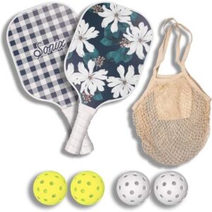 Sonix USAPA Approved Pickleball Paddles Set of 2 for Adults | Fiberglass Surface Pickleball Set with 2 Rackets, 4 Balls,