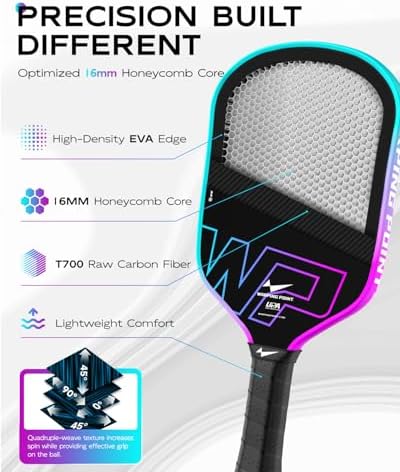 Neon Gen 3 Pickleball Paddle for Control and Power | Warping Point UPA-A Approved Pineal 3 Pickleball Paddle | Warping