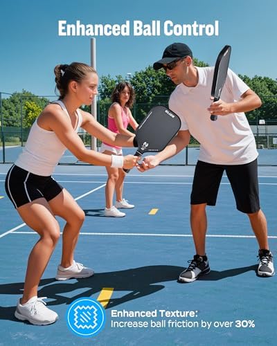 USAPA Approved Graphite Carbon Fiber Pickleball Paddles Set of 4 for Men Women, Polypropylene Honeycomb Core, Cushion |7