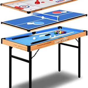 SereneLife 4 in 1 Multi Game Table, Portable Sports Arcade Games, All Ages, Indoor/Outdoor