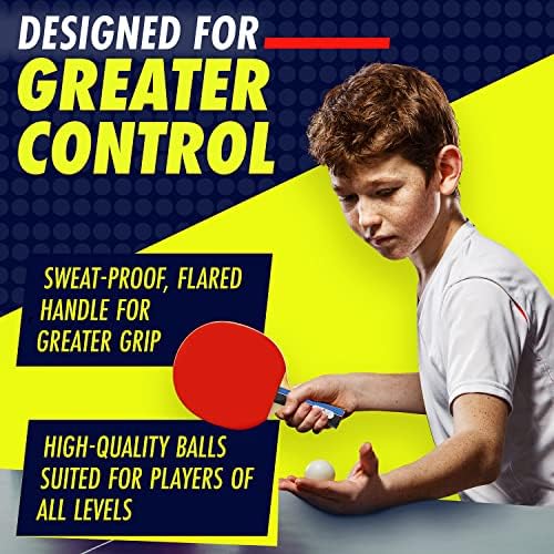 NIBIRU SPORT Professional Ping Pong Paddle Sets for Adults - 4 Player Table Tennis Paddles, Retractable Net and Carry Ba