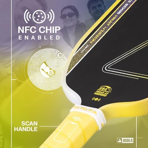JOOLA Vision Textured Carbon Grip Pickleball Paddle for Maximum Spin and Control - Polypropylene Honeycomb Core 16mm JOO