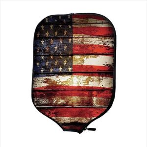 Pickleball Paddle Racket Cover Case: American Flag Decor - Protect Your Paddle Fit for Most Rackets