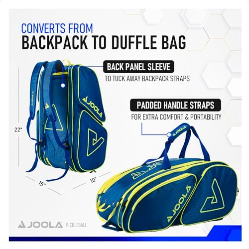 JOOLA Tour Elite Pickleball Bag - Backpack & Duffle Bag for Pickleball Paddles & Accessories - Multiple Colors