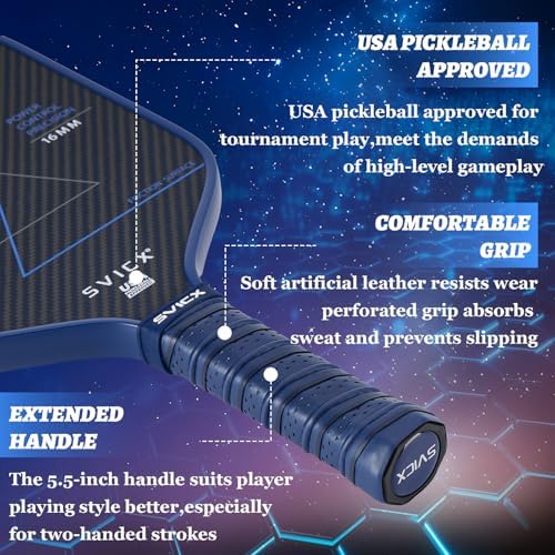 Pickleball Paddles Set of 2, Professional Carbon Fiber, Superior Control and Strong Power, USAPA Approved Pickleball Pad