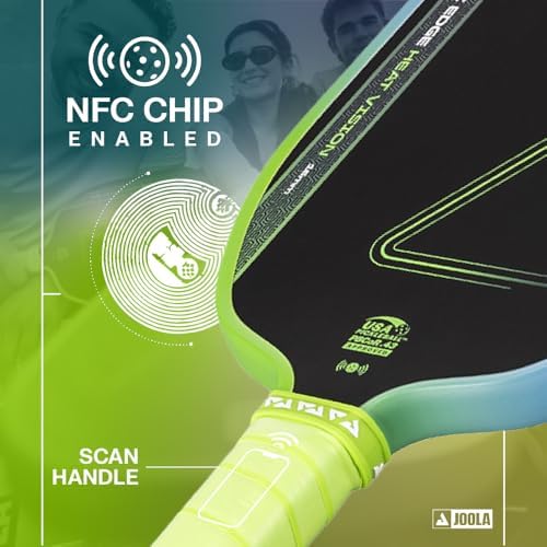 JOOLA Vision Textured Carbon Grip Pickleball Paddle for Maximum Spin and Control - Polypropylene Honeycomb Core 16mm JOO