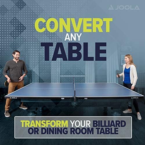 JOOLA Regulation Ping Pong Table Top with Net for Pool Tables - Converts Billiards to Ping Pong - Includes Foam Padding