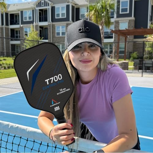 Carbon Pickleball Paddle Set Pro for Pickleball Players,High Grit and Spin 3K Raw Carbon Fiber Surface,Pickleball T700SC