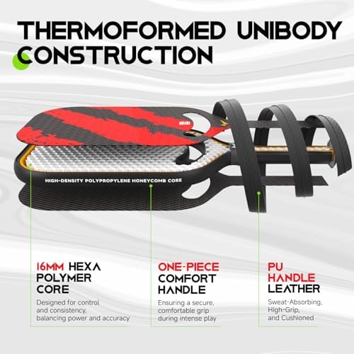 Warping Point Ascent Carbon Fiber Pickleball Paddles for Swing Speed and Maneuverability Players | Warping Point Ascent