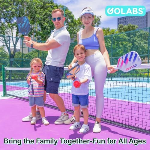 GOLABS PB1 Pickleball Paddles Set of 2 Durable Fiberglass Surface USAPA Approved 8oz Lightweight Comfort Anti-Slip Elong