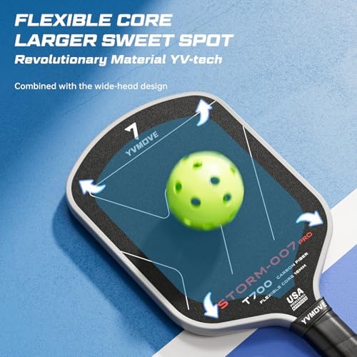 Pickleball Paddle T700 Raw Carbon Fiber Surface 16mm STR-Core Power Polymer Core Premium Pickle Ball Racket USAPA Approv