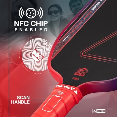 JOOLA Vision Textured Carbon Grip Pickleball Paddle for Maximum Spin and Control - Polypropylene Honeycomb Core 16mm JOO