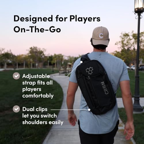 CRBN Pro Team Pickleball Bag for Pickleball Players - Water-Resistant Paddle Bag Holds 3 Paddles & Balls - Ideal for Ser