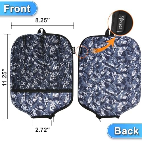 Cosmos Pickleball Paddle Cover Bag Fence Hook Pickleball Equipment Storage Carrying Cosmos 2 Pcs Pickleball Paddle Case