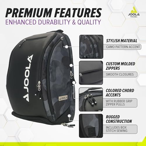 JOOLA Vision II Deluxe Pickleball Backpack - Large Size Ideal for Pickleball Enthusiasts - Padded Paddle Protection, Mul