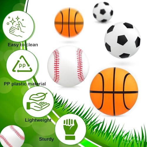 60 Pcs Sport Themed Table Tennis Balls - Bulk Game Balls for Carnival and Party Decoration | 60 Pcs Sport Themed Table