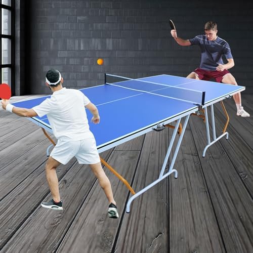 Professional Foldable Table Tennis Table for Indoor Play | 8FT 9FT Single Player Table Tennis Setup with Net and Posts