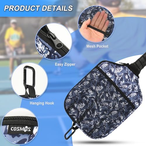 Cosmos Pickleball Paddle Cover Bag Fence Hook Pickleball Equipment Storage Carrying Cosmos 2 Pcs Pickleball Paddle Case