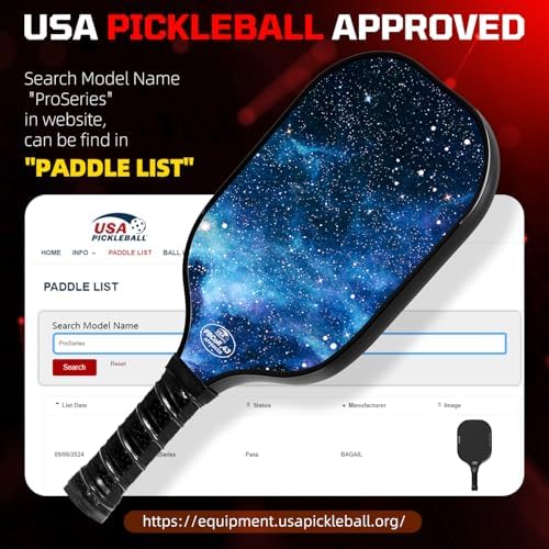 Pickleball Paddles USAPA Approved Lightweight with 4 Balls Traction and Stability California Designed Recycled Material