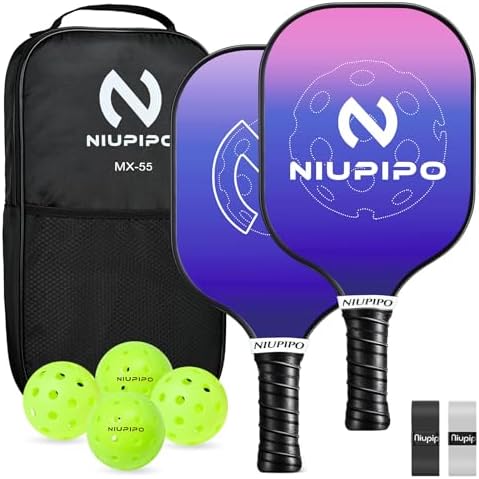 USAPA Approved Graphite Carbon Fiber Pickleball Paddles Set of 4 for Men Women, Polypropylene Honeycomb Core, Cushion |7