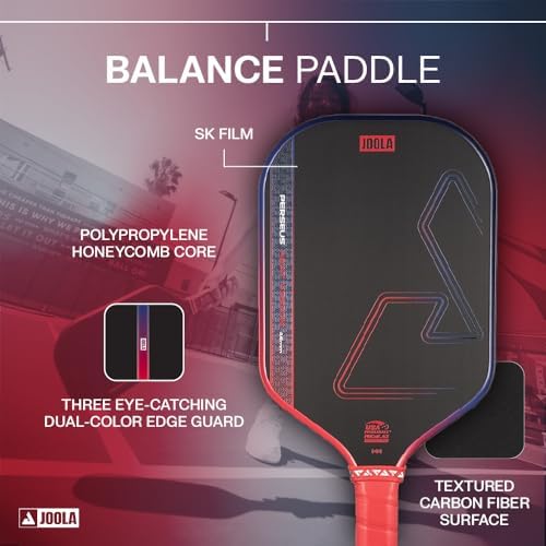 JOOLA Vision Textured Carbon Grip Pickleball Paddle for Maximum Spin and Control - Polypropylene Honeycomb Core 16mm JOO