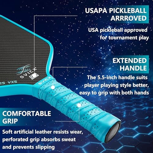 Pickleball Paddles Set of 2, Professional Carbon Fiber, Superior Control and Strong Power, USAPA Approved Pickleball Pad