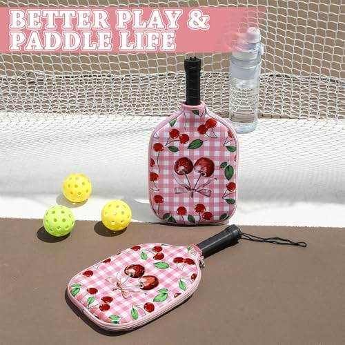 Pickleball Paddle Cover Neoprene Racket Sleeve with Zipper Compatibility Men Women